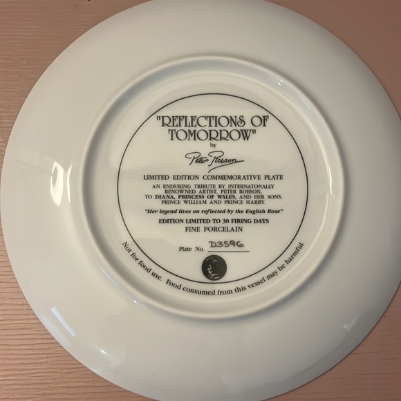 Princess Diana with Princes Harry and William. Decorative plate. - Picture 2 of 3